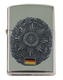  : Sturmfeuerzeug, "Feldj&auml;ger", silber, aufges. Barettabzeich.