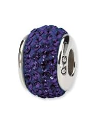 Silver Purple And Violet Full Swarovski Charm for 3mm Charm Bracelets