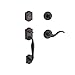 Baldwin FDWESXCURRTRR112 Reserve Full Dummy Handleset Westcliff x Curve with Traditional Round Rose in Aged Bronze Finish Right Hand