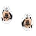 14K White Gold Golden Topaz and Diamond Earrings