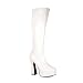 ELECTRA 5 Inch Heel Platform Boot White Stretch Patent Pleaser