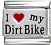 Clearly Charming I Heart My Dirt Bike Red Heart Laser Italian Charm
