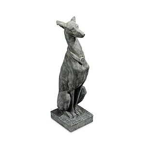 Moss Green Finish Whippet Dog Garden Statue by 