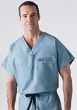 100% Cotton Unisex Reversible V-Neck Top - Ciel Blue; Large