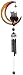 George S. Chen Imports SS-G-99985 Wind Chime with Black Coated Gems Cats on The Moon Hanging Decoration