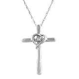White Gold Diamond Cross Pendant