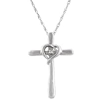White Gold Diamond Cross Pendant