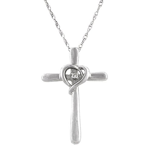 White Gold Diamond Cross Pendant