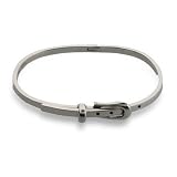 Eve's Addiction Sterling Silver Belt Buckle Bangle Bracelet