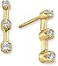 1/4ctw Classic 3-Stone Yellow Gold Diamond Earrings