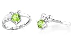 Round Cut Peridot Ring Sterling Silver