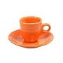 Fiesta Tangerine 807 After-Dinner Cup and Saucer Set