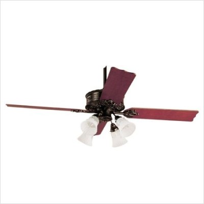 Covent Garden Ceiling Fan in Bronze Patina with Reversible Dark Cherry/Medium Oak Blades