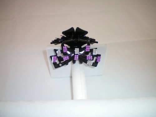 Hair Jaw Clip with crystals purple and clear