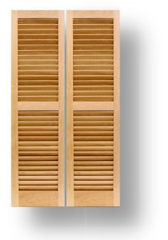 14'' x 78'' Exterior Shutters Spanish Cedar Traditional Fixed Louvers Centered Mid Rail pair