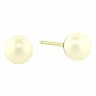 14K 4mm Cultured Pearl Earrings in Yellow Gold