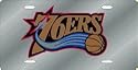 Philadelphia 76ers Laser Cut Silver License Plate