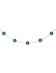 14K White Gold Peacock Cultured Pearl Necklace 18"