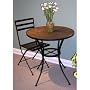 4D Concepts Round Table with Slate Top, Metal/ Slate