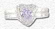Solid Sterling Silver Birthstone Heart Ring Set - June