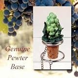 Green Grapes Cork Bottle Buddy Wine Stopper