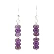 Amethyst Gemstone Bead Dangle Earrings with Sterling Silver Accent, #7480