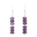Amethyst Gemstone Bead Dangle Earrings with Sterling Silver Accent, #7480
