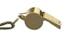 Brass Metal GI Style Police Whistle w/ Lanyard