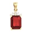14K Yellow Gold Chatham Created Ruby and Diamond Pendant