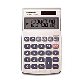 Click here to buy EL-240SB 8 Digit Twin Power Slant Display Handheld Calculator by Sharp.