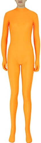 TOMSUIT Lycra Spandex Zentai Fullbody Catsuit Without Hood, M, Orange