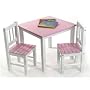 Child's Pink & White Table Set with 2 Chairs
