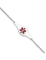 Sterling Silver Childrens Medical ID Bracelet with Rope Link
