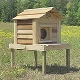 Pet Supplies : 17 Inch Cedar Cat House with Platform : Size 17 INCH CEDAR W PLATFORM - NO INSULATION