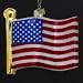 4.5" Noble Gems Glass Patriotic United States of America Flag Christmas Ornament