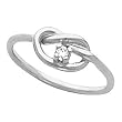 14K White Gold Diamond Love Knot Ring - 0.02 Ct.