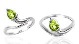 3105HCX2FXL. SL160  Pear Cut Peridot Ring Sterling Silver