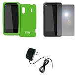 EMPIRE Neon Green Silicone Skin Case Cover + Mirror Screen Protector + Home ....