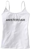AMSTERDAM - City Series - White Women's / Girls Camisole (Girlie / Babydoll)
