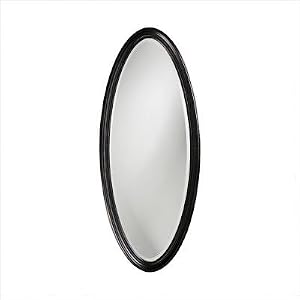 Bennington Wall Mirror in Black with Faux Wood Grain