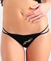 Ed Hardy Black Foil Satin Touch G String