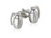 Funny Grenade Satin Silver Cufflinks with Presentation Box