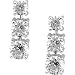 14K White Gold Three-Stone Diamond Three-Stone Earrings - 1.50 Ct.