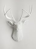 The Templeton | Resin Deer Head | White Deer Head Wall Decor | Stag Head Wall Mount | Faux Taxidermy | Animal Head Wall Hanging Sculpture | Animal Mounts | Trophy Taxidermy
