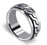 Mens 9 MM Sterling Silver Spinning Band Ring