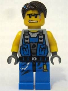 LEGO POWER MINERS - MINIFIGUR MIT BRAUNEN HAAREN Aus Set 8962
