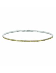14K White Gold Yellow diamond Bangle