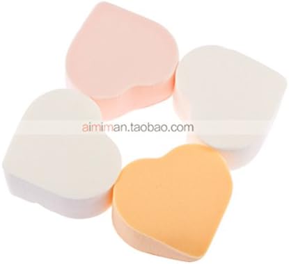 Boerma Super Heart Shape Soft Makeup Powder Puff,Pack of Four in Box