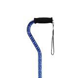 Nova Ortho-Med Nova Cane with Offset Handle and Strap In Blue Waves, Blue