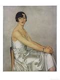 Lady with Short Dark Hair Wearing a Skimpy Dress in White Silk or Satin Art Styles Giclee Poster Print by Clement Serveau, 18x24
